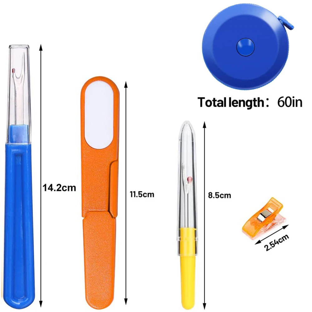 Seam Ripper, Sewing Stitch Ripper and Thread Remover Tool Kit, 2Big+2Small  Thread Cutter and 1 Thread Snips (Blue)