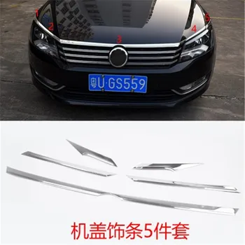 

For 2011 2012 2013 2014 2015 Volkswagen Passat B7 stainless steel Front Grille Around Trim Racing Grills Trim 5PCS/set