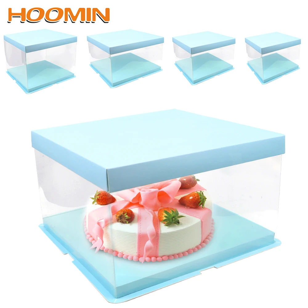 Прозрачная квадратная коробка для торта HOOMIN 1 шт. 6/8/10 дюйма конфет домашних