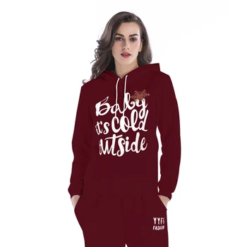 

5550 # New Casual Printed Long Sleeve plus Velvet Pullover Hoodie Women's 2020 New