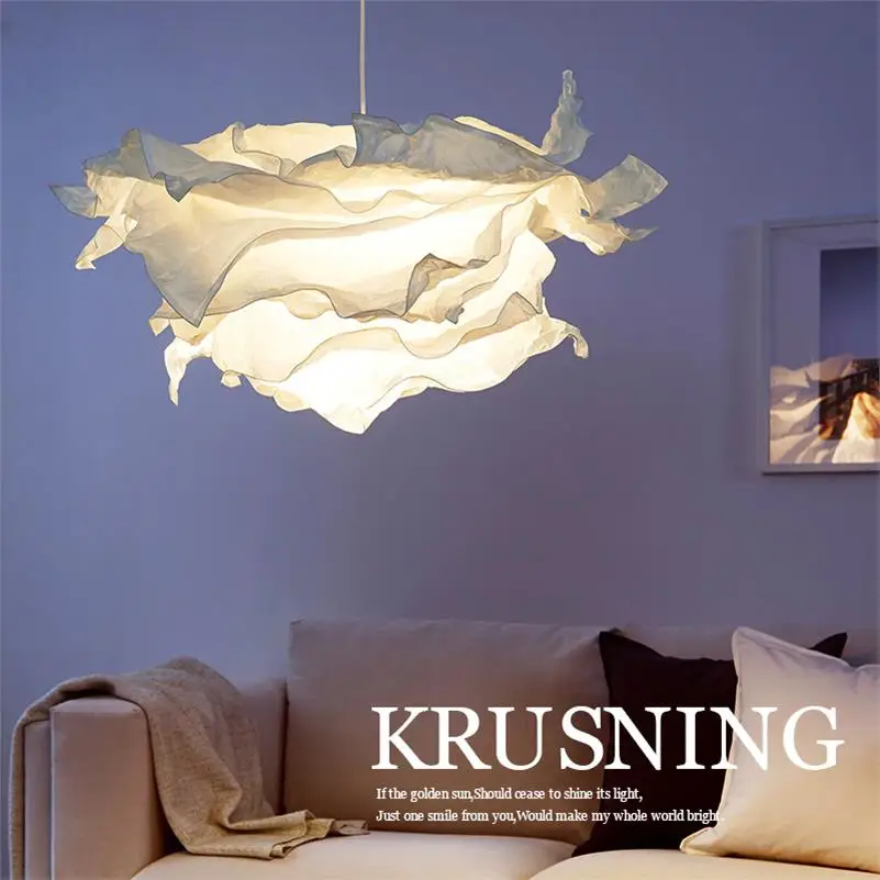 Nordic KRUSNING Chandelier Japanese Origami Lamp Warm Bedroom Lighting Handmade Cloud Lampshade Restaurant E27 DIY | Лампы и освещение