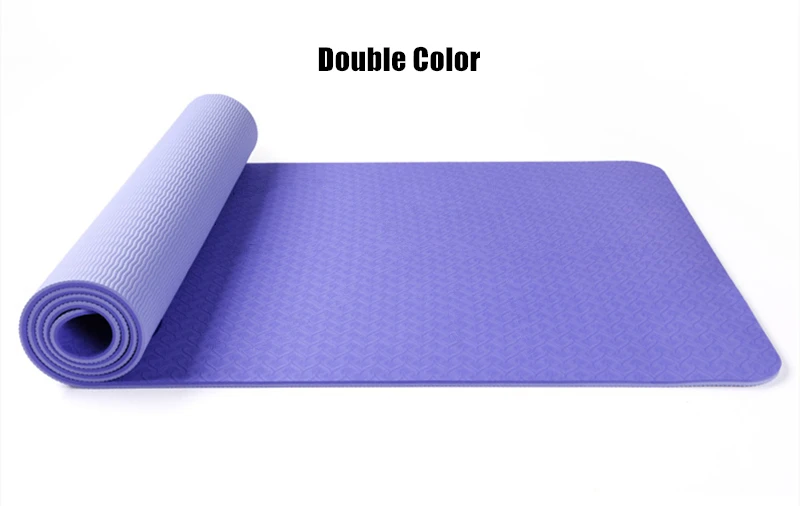 183X61 см TPE коврики для йоги нескользящие Ковровые Коврики для начинающих фитнес-коврики женские безвкусные пилатес тренажерный зал упражнения фитнес-спорт коврик - Color: Double Color