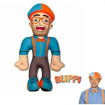 

13" Kids TV Blippi Plush Doll Figure Toy Soft Stuffed Doll for Baby Kids Educational Gift Present