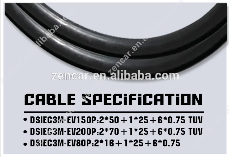 Duosida ZENCAR EVSE EV female combo 2 css type 2 plug 62196-3 Электрический автомобильный зарядный кабель DC150A ev