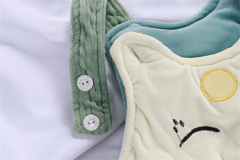 WEPBEL 3Pcs Winter Warm Infant Toddler Baby Cotton Jacket Coat Straps Thickening Pants Newborn Baby Outfits for Boys Girls