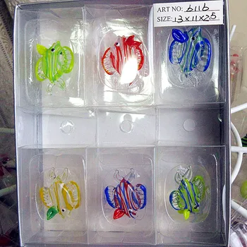 

6pcs Custom Handmade Aquarium fish figurines charms glass ornaments accessories murano art Glass fish miniature statues pendant
