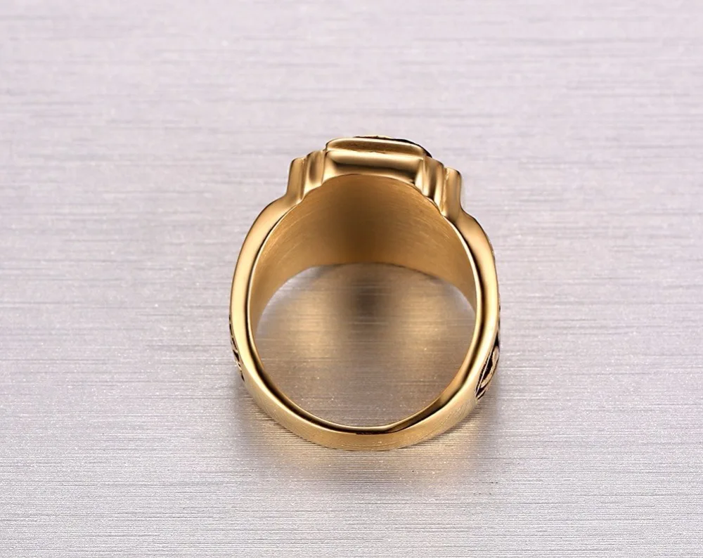 Trendy High School Class Rings for Men Stainless Steel Red Stone 1973 Walton Tigers Tag Finger Ring Fashion Jewelry bague anel masculino 14