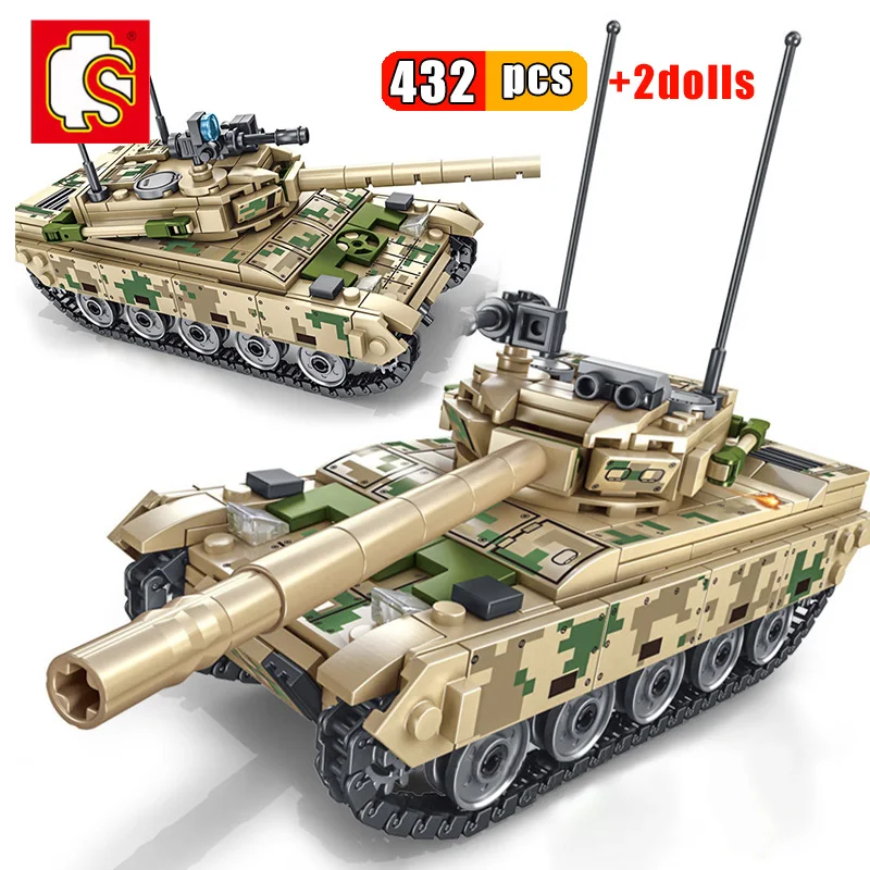 

SEMBO 432pcs Military Technic Tank Building Blocks Army WW2 Soldier Weapon Bricks Vehicle Educational toys for children Boy Gift