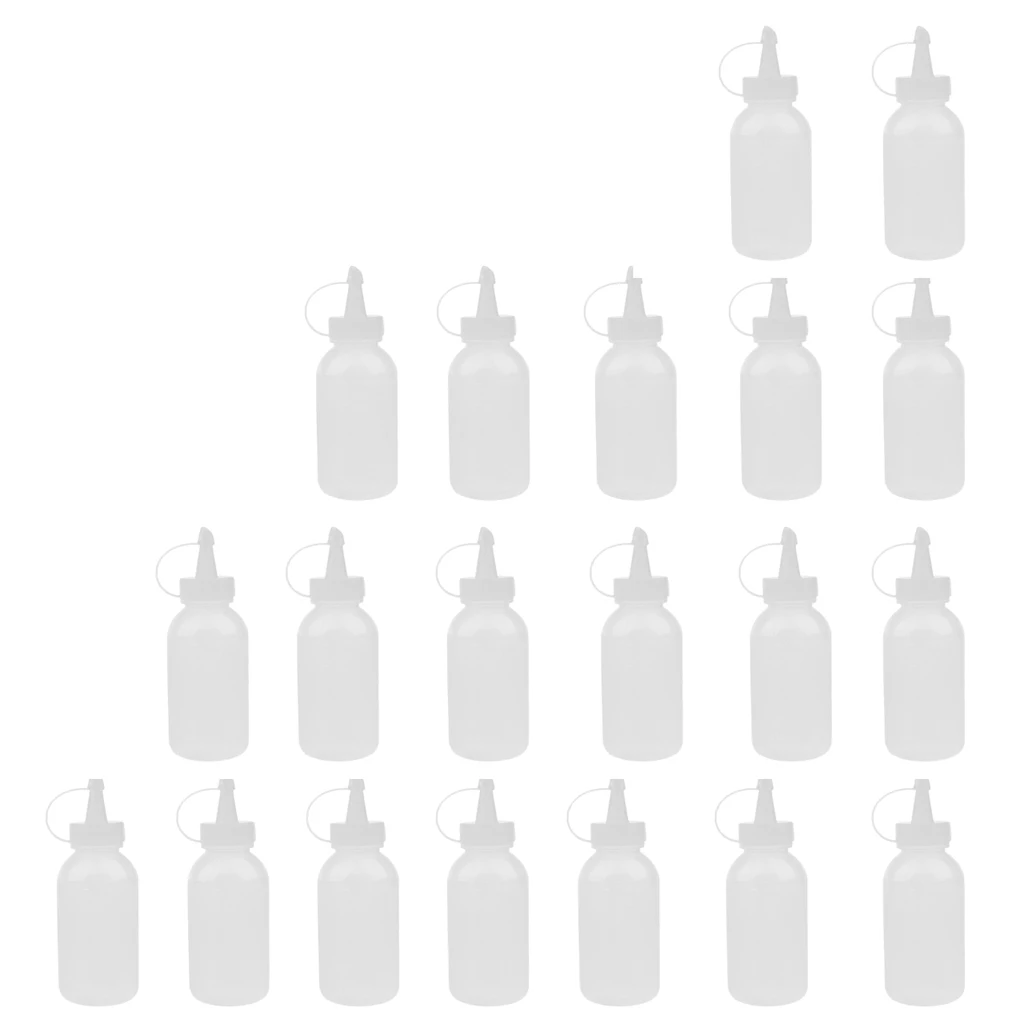 20pcs 100ml Glue Applicator Bottle Plastic Liquid Tip Bottles With Cap for DIY Craft