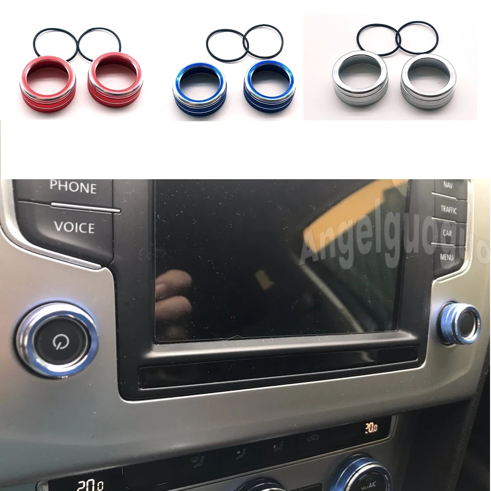 Button Audio Stereo Volume Control Knob Ring Cover for Volkswagen VW Tiguan Passat B8 Atlas golf mk7 jetta mk7