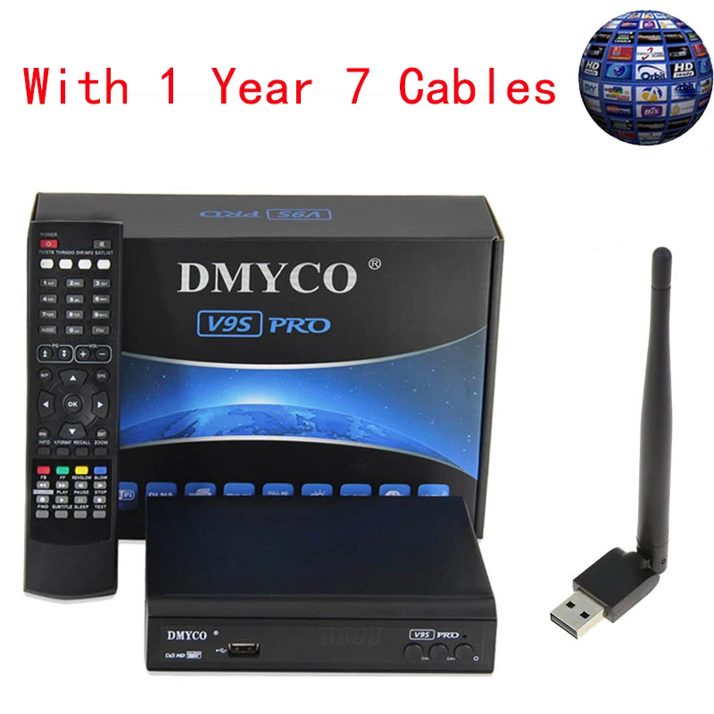 DMYCO 1 год код Европа Подлинная V9S DVB S2 FTA спутниковый ресивер full HD Поддержка powervu biss