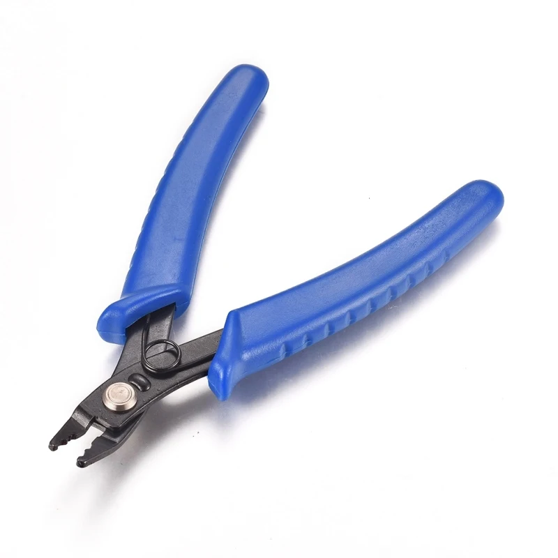 45# Steel Jewelry Tools Crimper Pliers for Crimp Beads, RoyalBlue, Gunmetal, 130x65x10.5mm