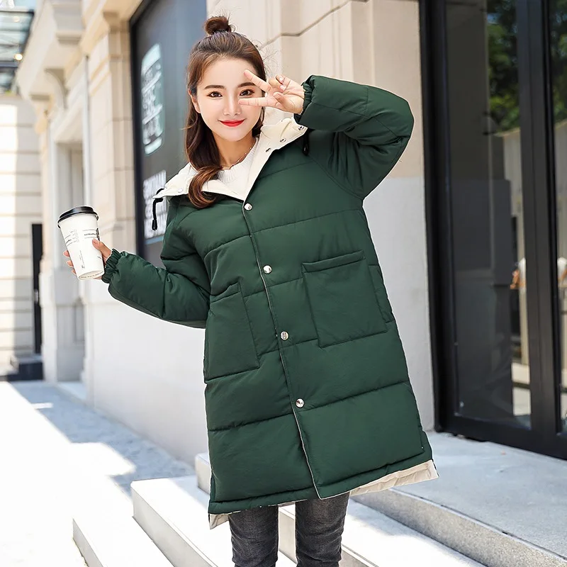 

INS Shaking Voice Network Red Celebrity Style down Jacket Cotton-padded Clothes Women's Mid-length Korean-style Loose-Fit Studen