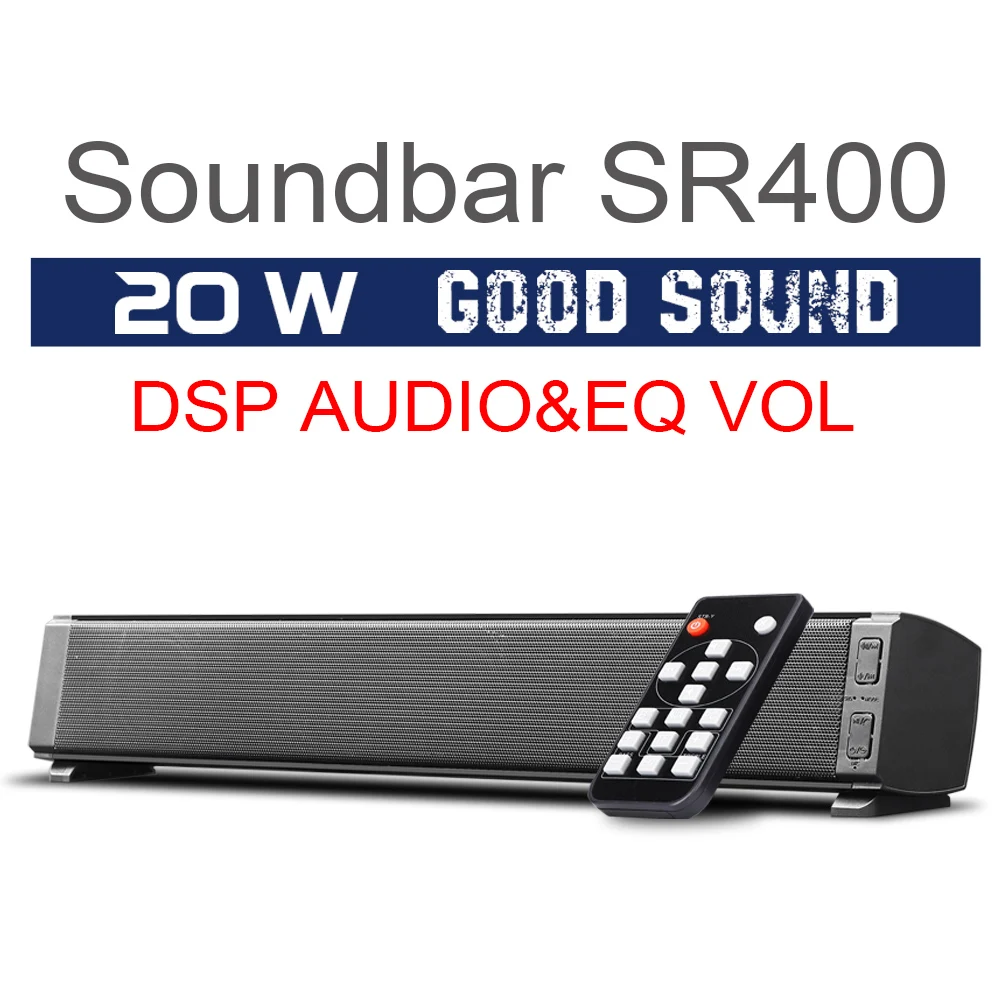 Sr400 20w Bluetooth Soundbars Speaker With 2x52mm Horns Stereo Tf