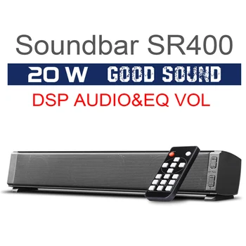 

SR400 20W Bluetooth Soundbars Speaker with 2x52mm Horns Stereo TF Subwoofer Column Support 2 Sound Effects QE Treble/Bass Adjust