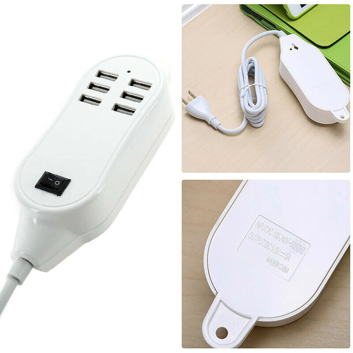 6 usb портов зарядное устройство Рабочий стол концентратора 30 Вт AC электроадаптер для зарядки ЕС/США/Великобритания настенная розетка зарядка удлинитель адаптер питания от сети