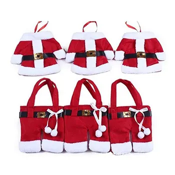 

Christmas Desktop Decoration Christmas Knife And Fork Cover Christmas Cutlery Cover Christmas Small Clothes 3Pcs