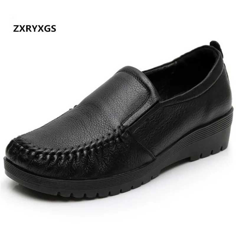 

New Autumn 100% Natural Full Genuine Leather Shoes Woman Flat Shoes Soft Comfortable Non-slip Fashion Casual Shoes Women Flats