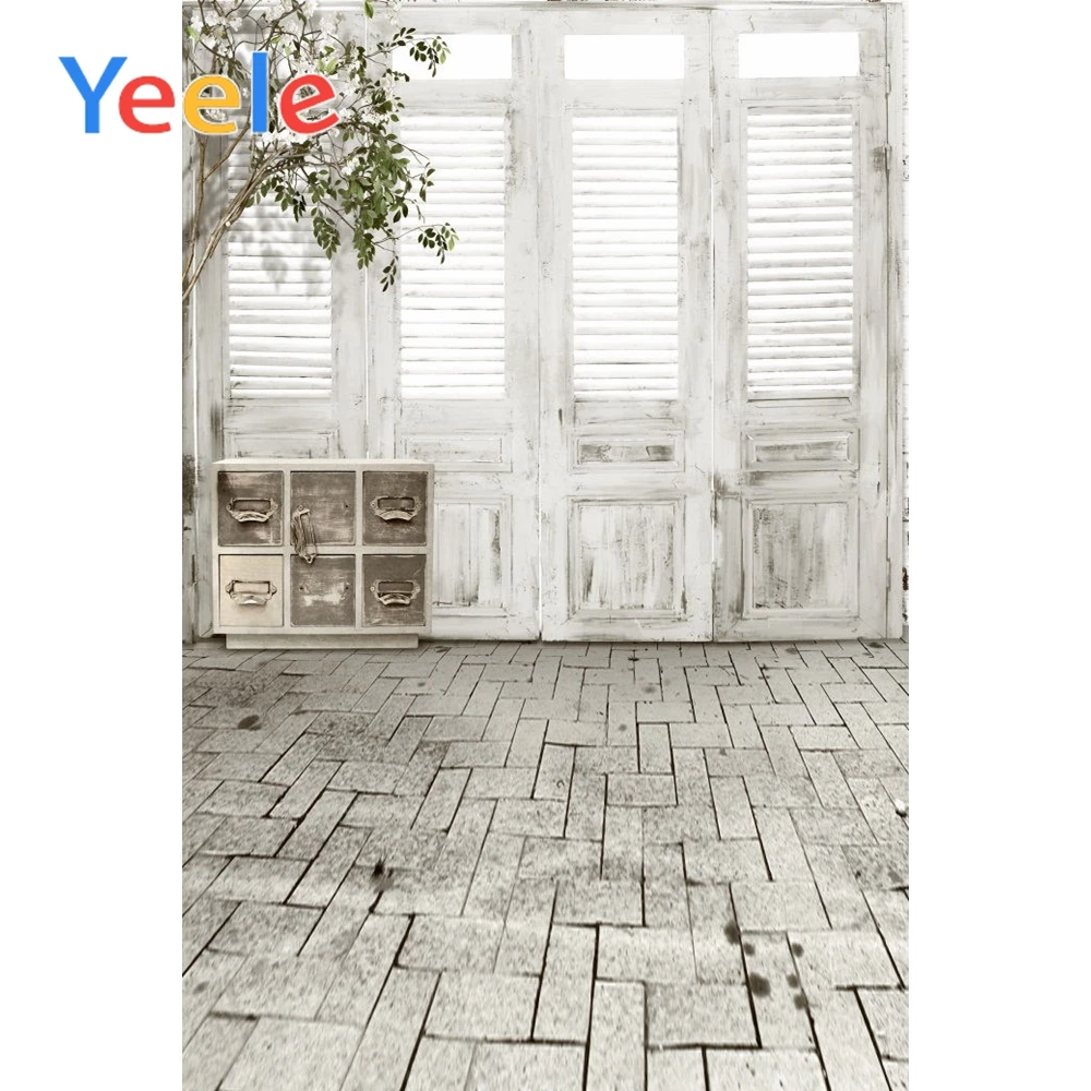 

Yeele Wooden Door Brick Floor Baby Wedding Portrait Photography Backgrounds Customized Photographic Backdrops For Photo Studio