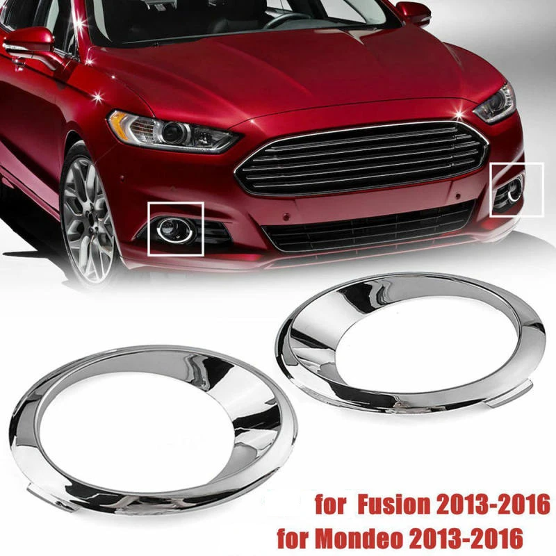Chrome Fog Light Cover Bezel Trim Ring LH/RH For Ford Fusion Mondeo 2013-2016 