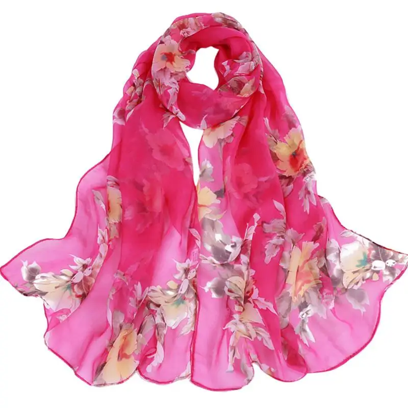Модный Шелковый шарф для женщин с цветочным принтом, тонкий шифоновый пляжный хиджаб шарф, летний Солнцезащитный Женский платок bufanda mujer# H20 - Цвет: H
