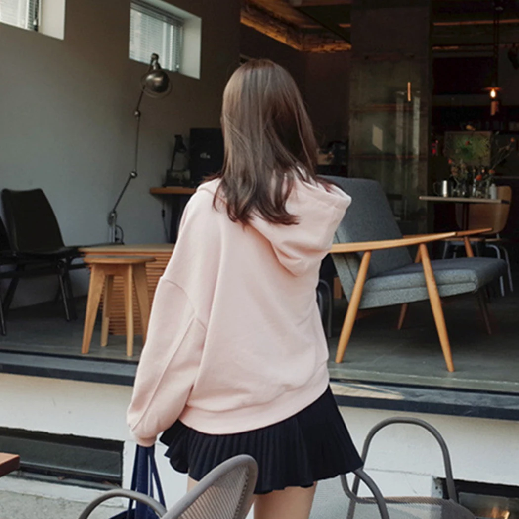 Укороченные толстовки Женская куртка 2019 мода длинный рукав на молнии с капюшоном