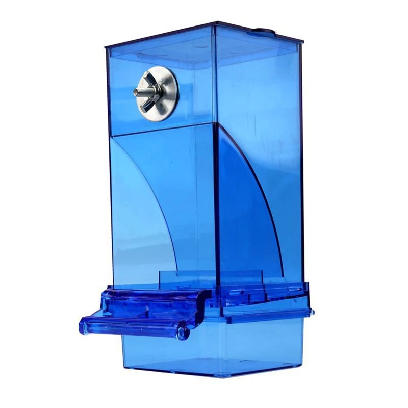 Hanging Bird Feeders Automatic Food Dispenser for Parrot Acrylic Clear Food Container with Perch for Budgie Cockatiel Conure
