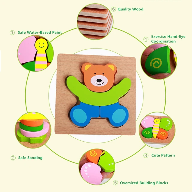 Montessori Materials Children Jigsaw Board Educational Wooden Toys For Toddlers Puzzle Tangram Cartoon Owl Baby Toys 0-12 Months 4