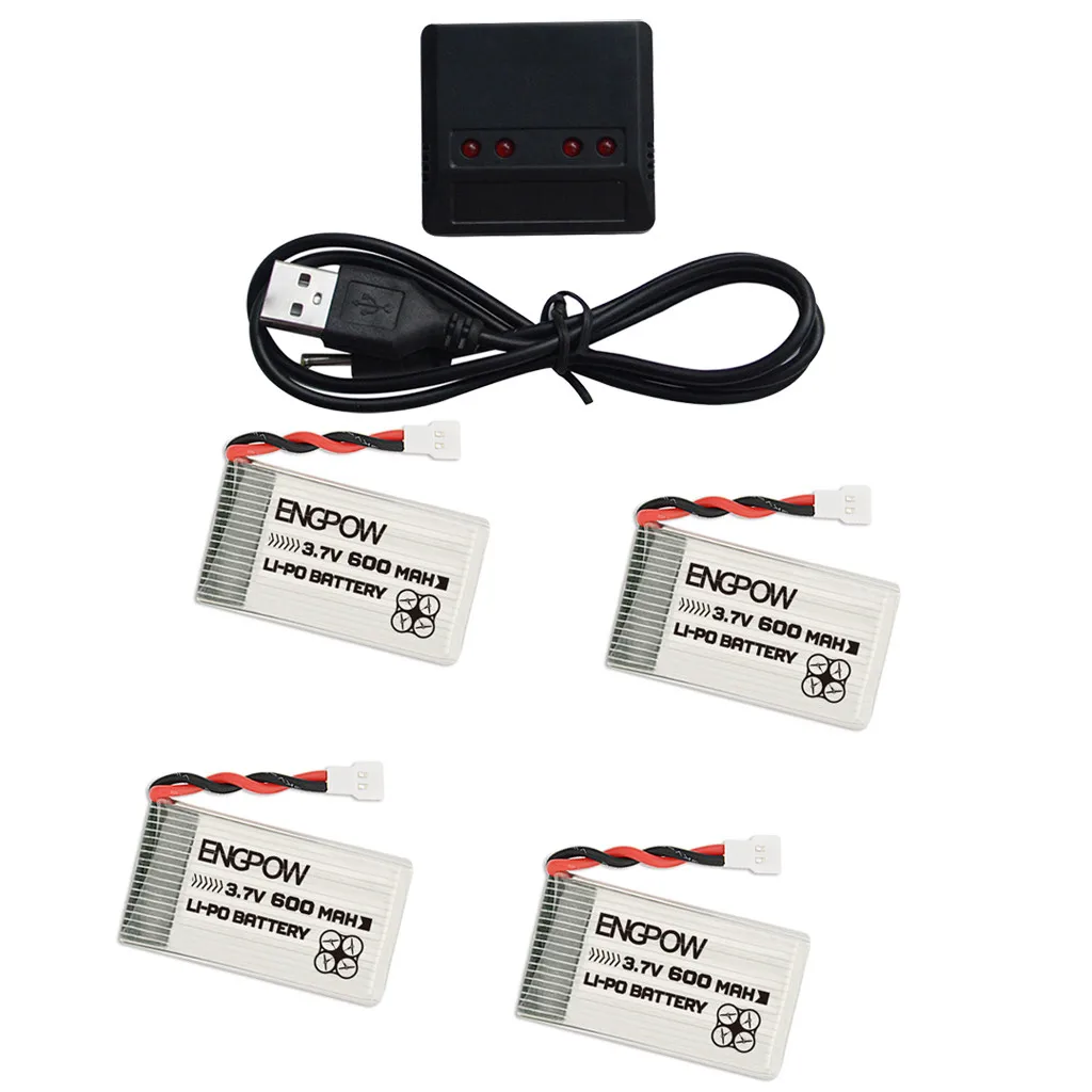 4 шт. 3 7 в 600 мАч аккумулятор + зарядное устройство USB для Syma X5C X5A-1 X5SW /UDI U45W RC Drone