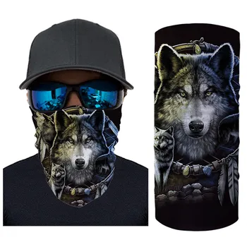 

Magic Scarf Outdoor Scarves Wolf Print Unisex Seamless Bandana Elasticity Anti Dust Windproof Headband Wristband Cachecol