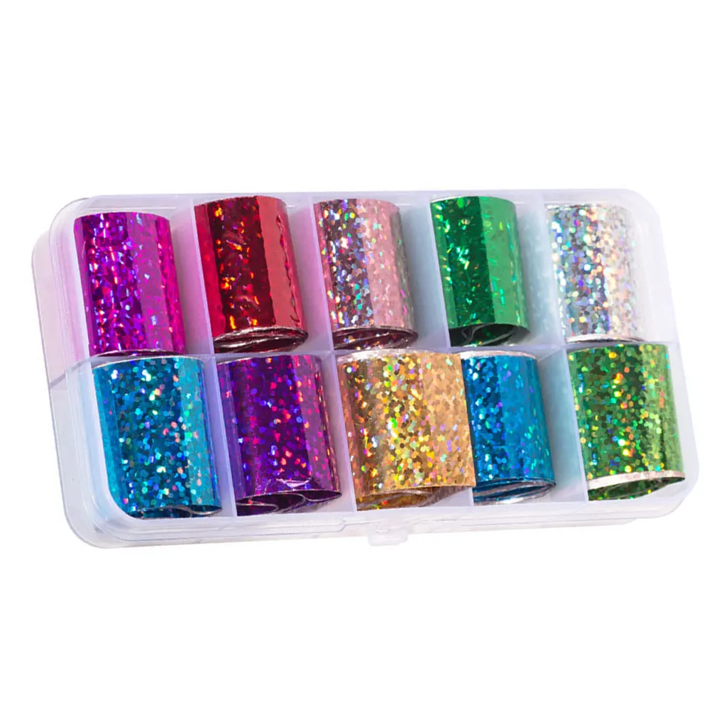 1 коробка блестящая Лазерная Фольга для ногтей звездное небо наклейка конфетного цвета разбитое стекло переводная наклейка для дизайна ногтей Декоративная наклейка для ногтей