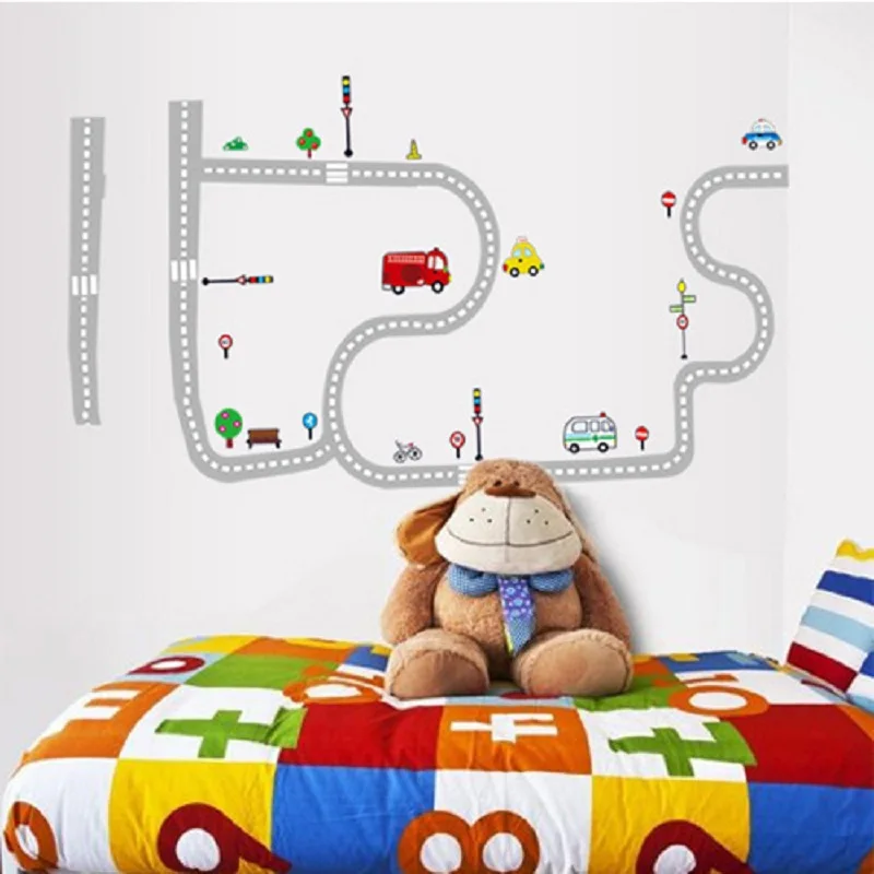 Забавный мультфильм мышь автомобиль наклейки на стену поезд для детской комнаты крыса мультфильм наклейки на стены Детская комната мыши Плакат Фреска - Цвет: 7006
