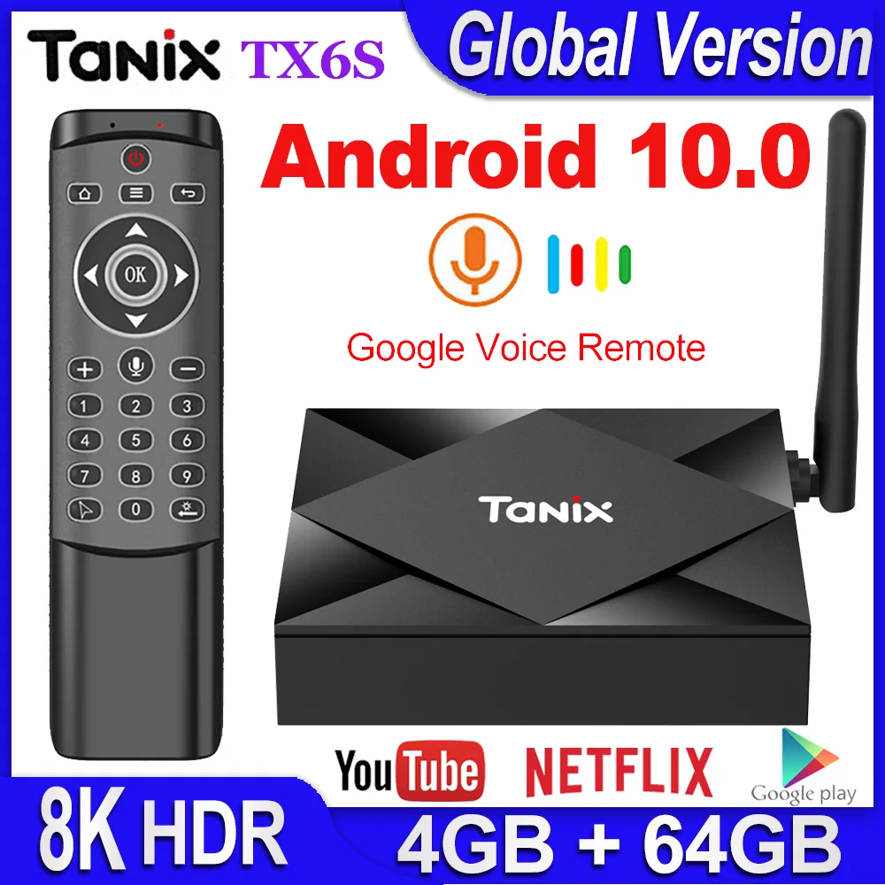  Tanix TX6S Android 10.0 Smart TV BOX 4GB RAM 32GB 64GB Allwinner H616 Quad Core TVBox H.265 4K Medi