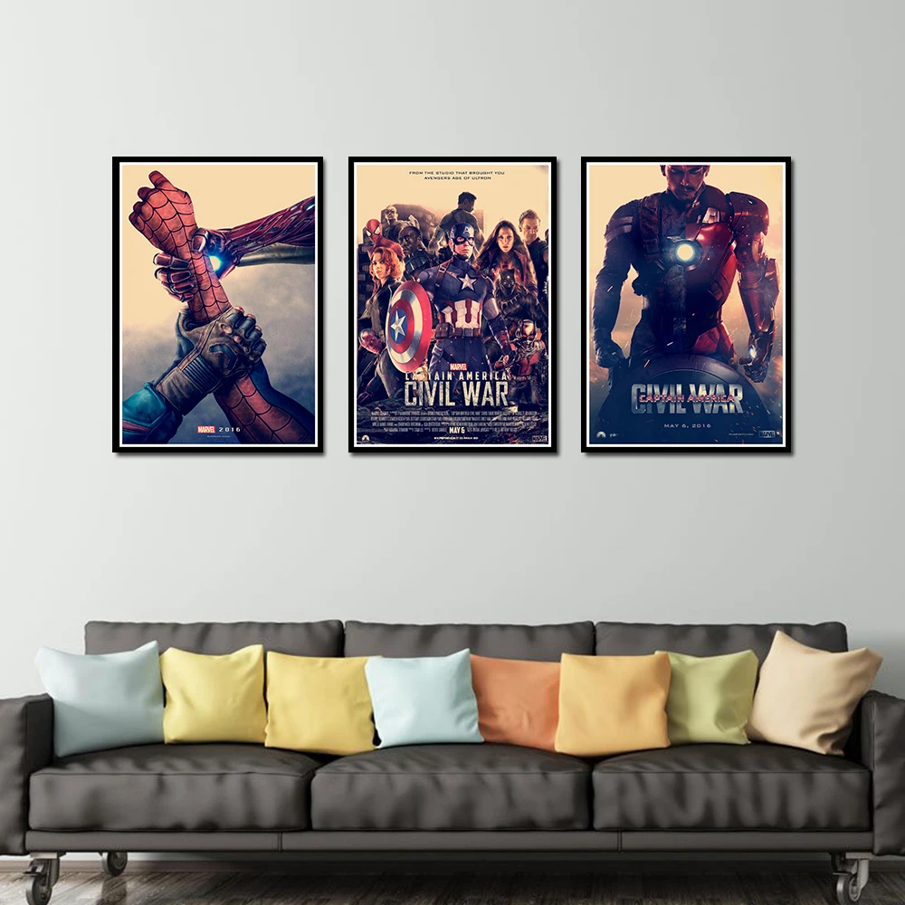 Капитан Америка # Civil War D плакат декоративный DIY настенный холст стикер | Отзывы и видеообзор