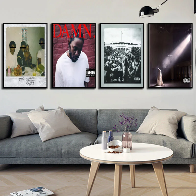 

Kendrick Lamar DAMN Humble Hot Music Albums Cover Hip Hop Rap Music Star Art Painting Silk Canvas Poster Wall Home Decor No Frame o429