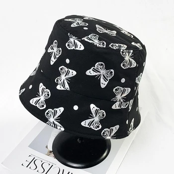 

Bucket hat female summer sunscreen sun hat fashion butterfly fisherman hat temperament Japanese hat
