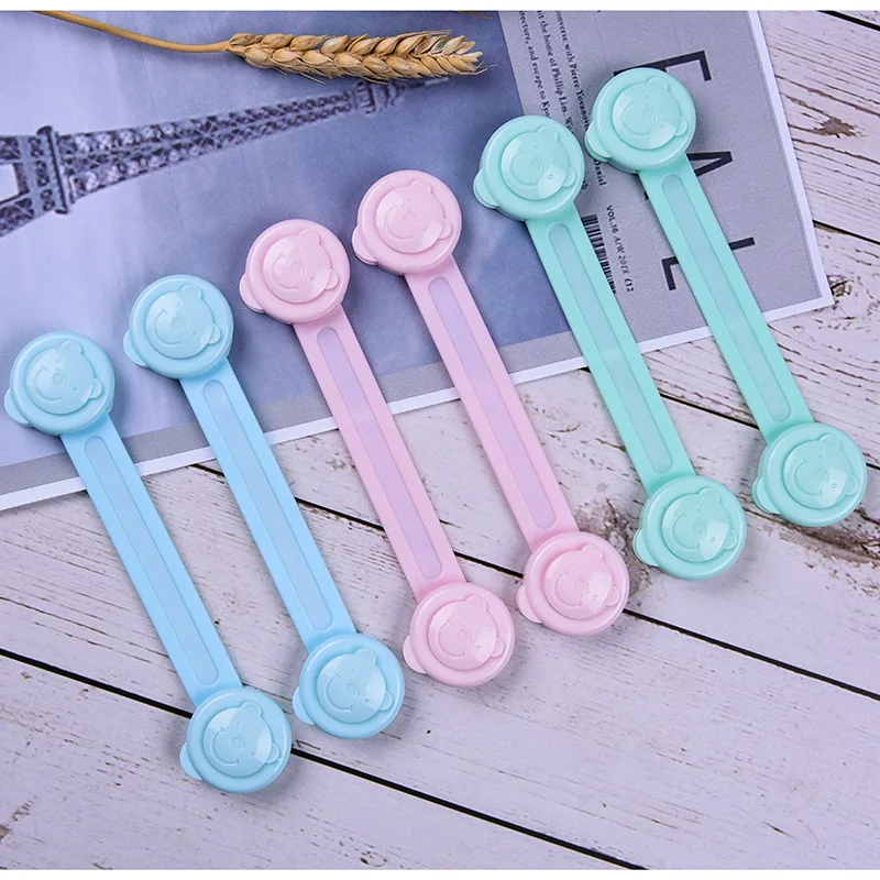 

Multifunctional Anti-Pinch Hand Drawer Lock, Child Safety Lock, Baby Protection, Cabinet Door, Bear Head Lock, 12Pcs