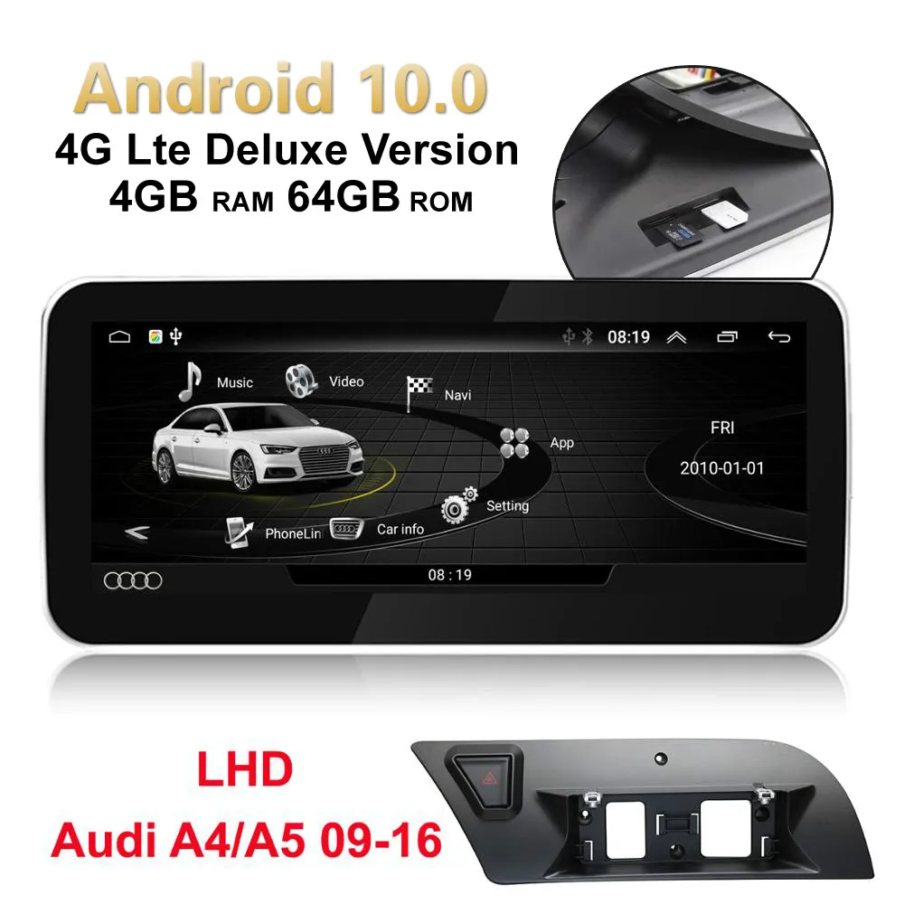 4G Deluxe Version 4GB Ram Android 10 Car GPS Receiver For Audi A4 A5