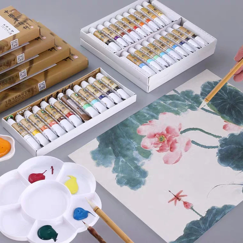 

12/18/24/36 Colors 5/12ML Chinese Painting Pigment Watercolor Paint Set Art Set Drawing Tools For Artist Students Art supplies