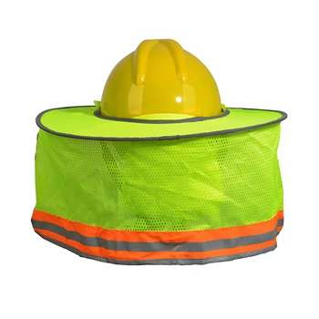 

Shade High Visibility Reflective Sun Shield Neck Safety Mesh Stripe Full Brim Hard Hat Worker Outdoor Protective Construction