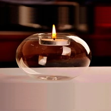 Круглый полый стеклянный канделябр, подсвечник, Обеденный домашний декор, свадебные принадлежности