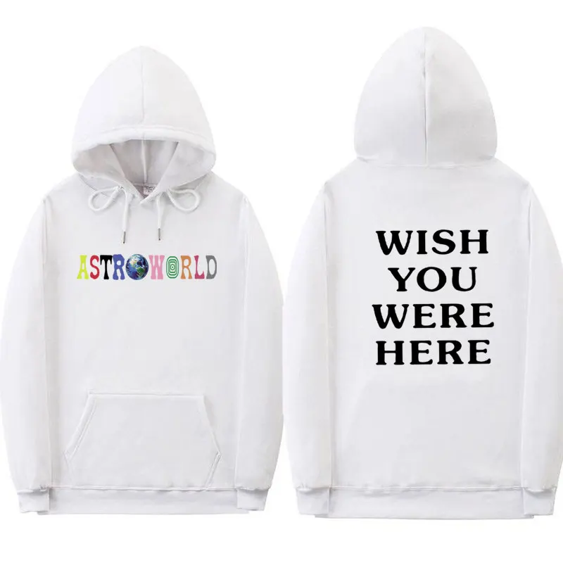 С изображением Трэвиса Скотта ASTROWORLD WISH YOU WAS HERE HOODIES Модные мужские и женские толстовки с длинными рукавами с буквенным принтом на осень и зиму