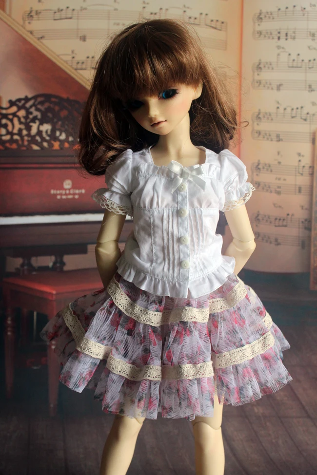 Красный 1/4 1/3 масштаб BJD Кукла одежда рубашка+ юбка костюм для BJD/SD аксессуары MSD SD13. Кукла, обувь, парик и другие A0909 в комплект не входят - Цвет: Красный