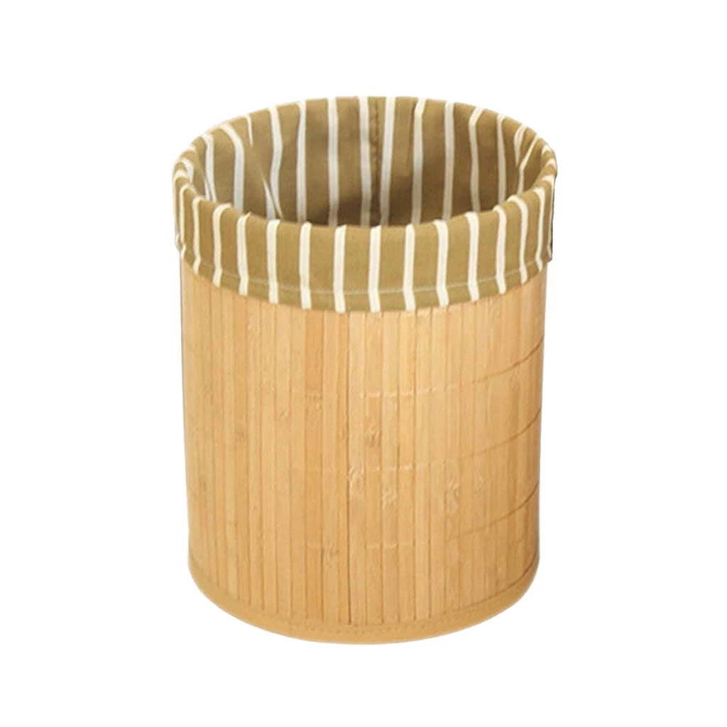 Bamboo Folding Trash Can Bamboo Laundry Baskets Liner Cloth Clothes Toys Sundries Storage Case Innovative Cycling Waste Bin