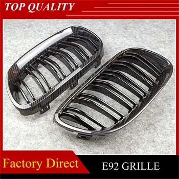 

One Pair Double Slat Glossy Black Racing Grille For B MW 3 Series E92 ABS 318i 320i 328i 335i Car Front Hood Grills 2010-2013