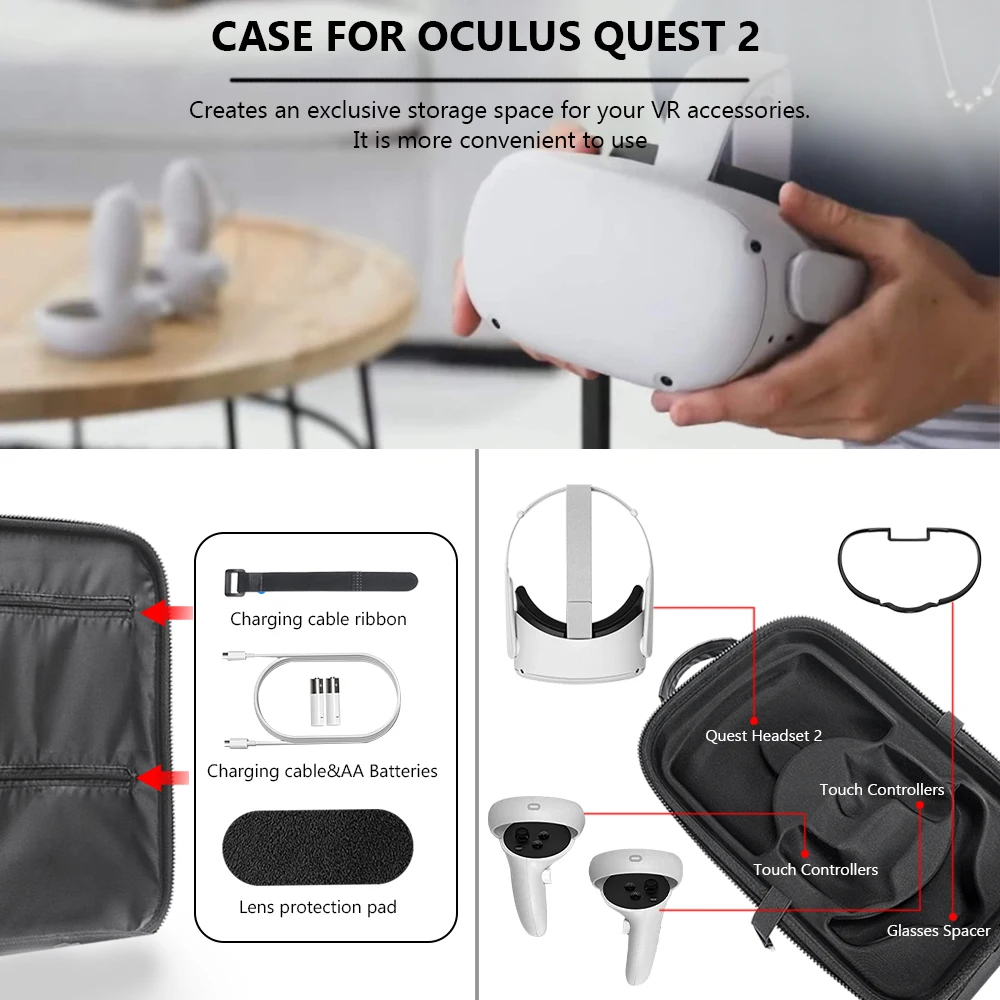 Новый популярный водонепроницаемый чехол из ЭВА для Oculus Quest/Quest 2 игровая