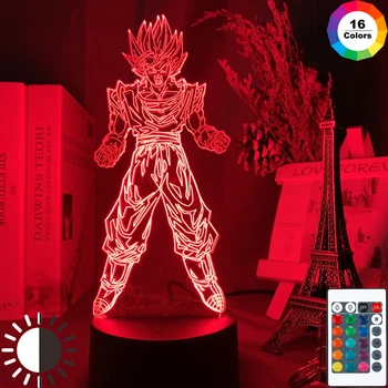 

3d Led Night Lamp Dragon Ball Goku Super Saiyan Figure Atmosphere for Child Bedoom Decor Nightlight Bedside 3d Night Light Gift