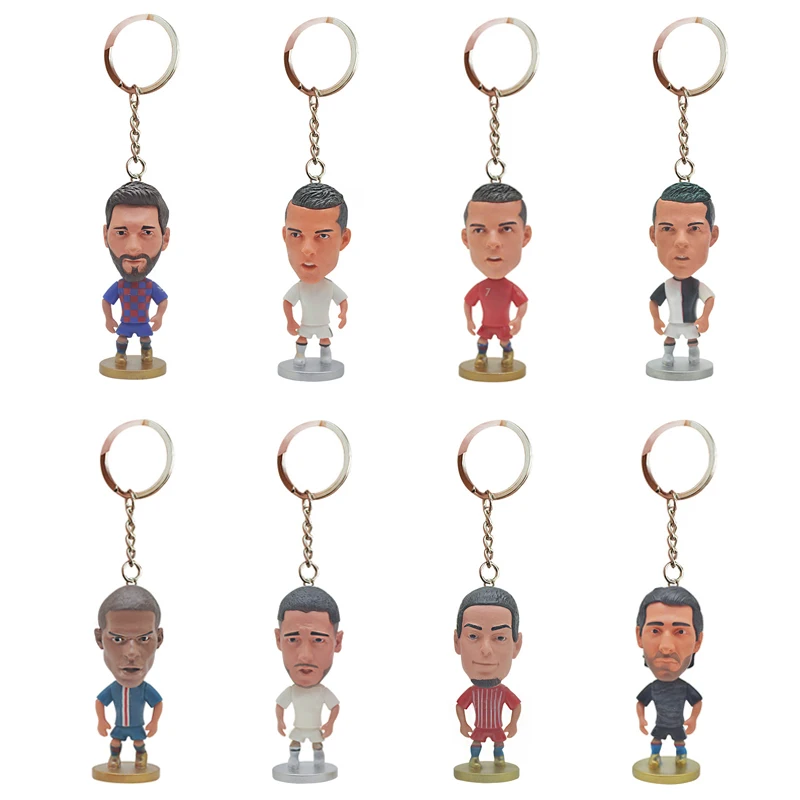

2020 Soccer Player Lovely Action Figures PVC Toys Key Ring Delicate Football Player Doll Keychain Accessories Fans Souvenir Gift
