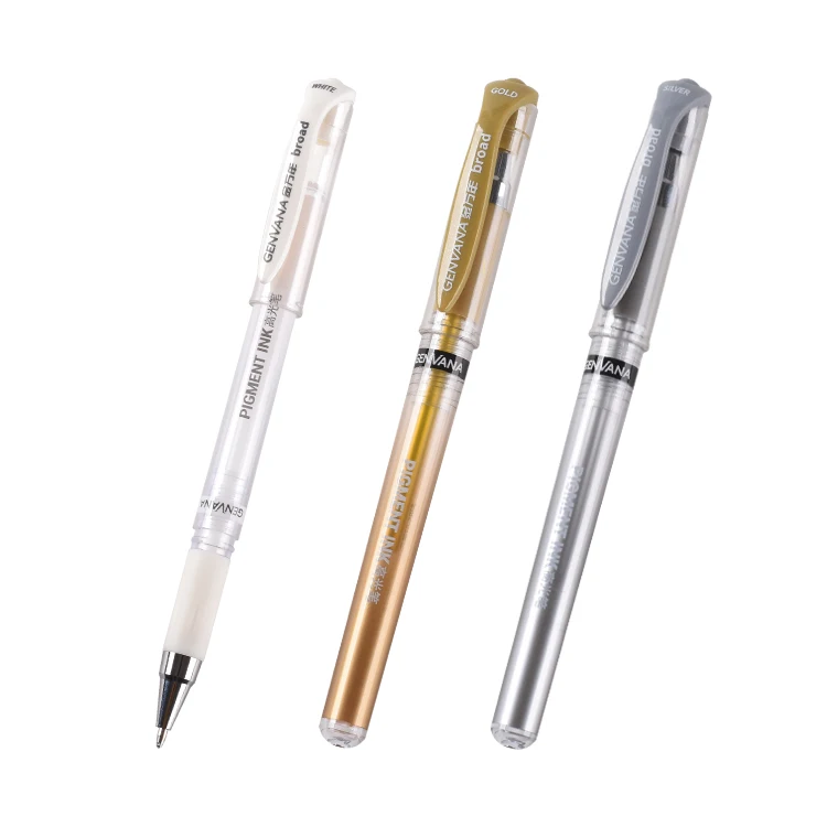 3 Colors Gel Pen Set - White, Gold and Silver 0.8 mm Nibs Gel Ink