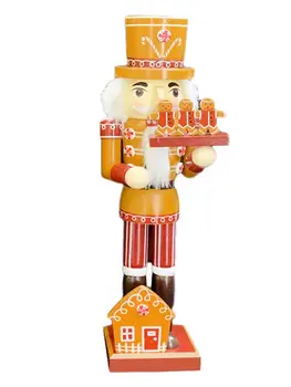 

Christmas Nutcracker Wooden Stable Colorful Printed Cartoon Walnut Puppet Christmas Tree Decoration Accessories 35CM